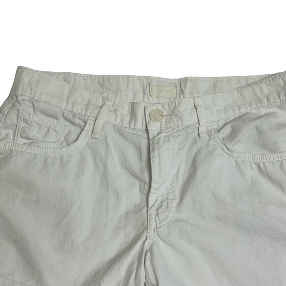 MOTHER THE DROPOUT CUFF SHORT, WHITE, S 27 - Picture 6 of 12